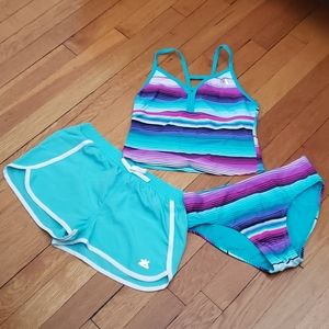 Girls 3 Piece Swimsuit Size 10-12